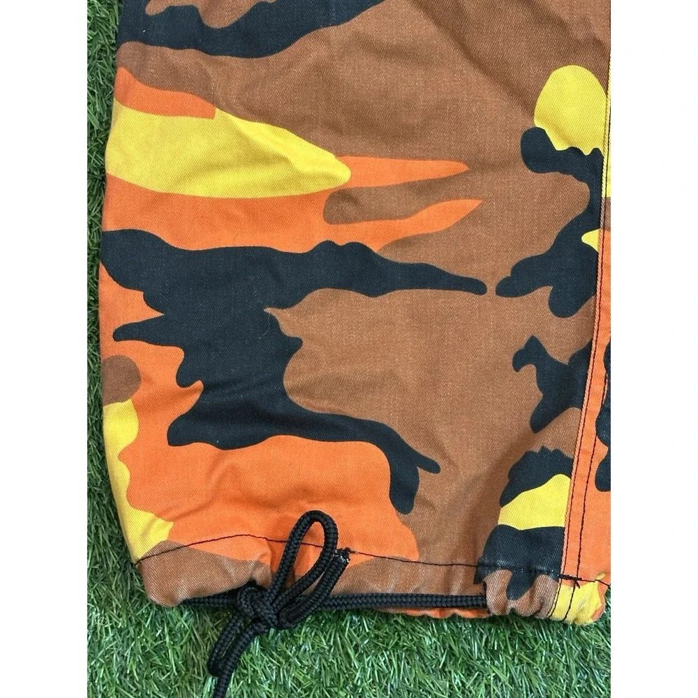 Vtg Rothco Military‎ Cargo Pants Mens XS Faded Double Knee Orange Camouflage